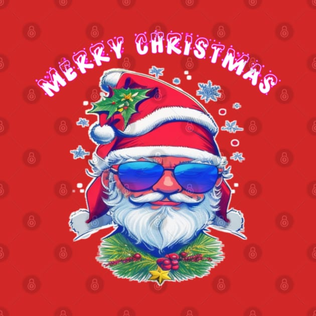 cute Santa Claus in sunglasses by sukhendu.12