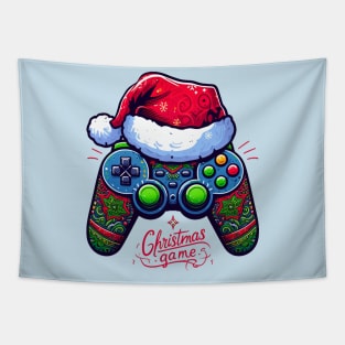 Video Game Controller Christmas Santa Gamer Boys Tapestry