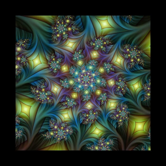 Illuminated, Modern Colorful Fractal Pattern by Gabiw_Art