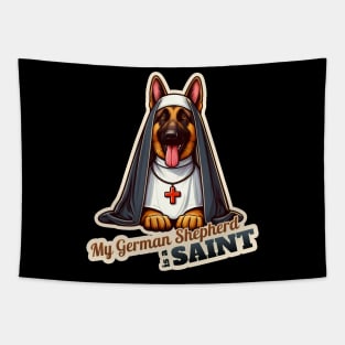 German Shepherd Nun Tapestry