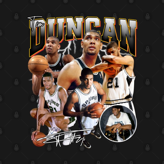 Tim Duncan The Big Fundamental Basketball Signature Vintage Retro 80s 90s Bootleg Rap Style by CarDE