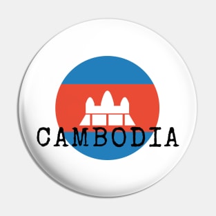 Cambodia and Cambodian circle with flag pattern Pin