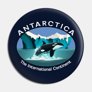 Antarctica The International Continent Orca Whale Pin