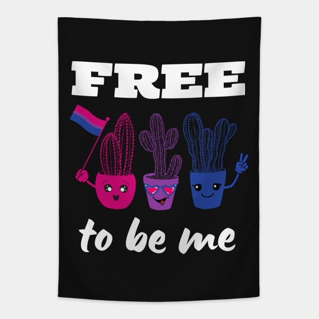 Free to be Me Cacti | Subtle Bi Pride Tapestry by Auraya Studio