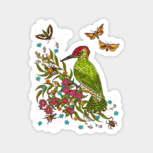 Floral Woodpecker Magnet