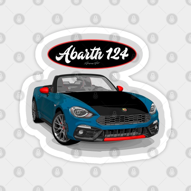 ABARTH 124 Azzurro Magnet by PjesusArt