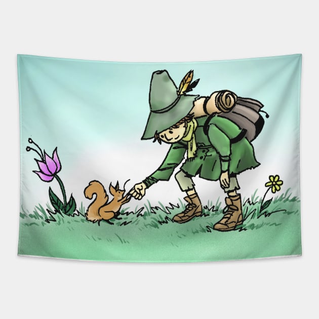 Snufkin and Squirrel Tapestry by michelletabares