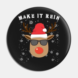 Make it rein - Christmas Reindeer Head With Sunglasses Pin