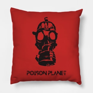 Pollution planet, climate crisis, Gasmask future Pillow