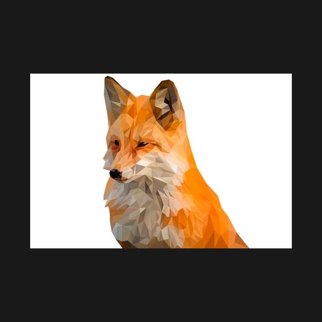 Red fox in low poly geometric design by Montanescu