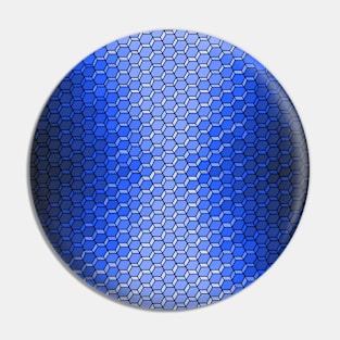 Blue Skin 3D Hexagons Pattern Pin