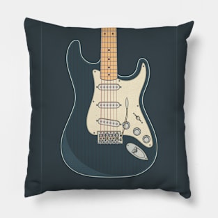 Dark Strat Guitar (White Pickguard) Pillow