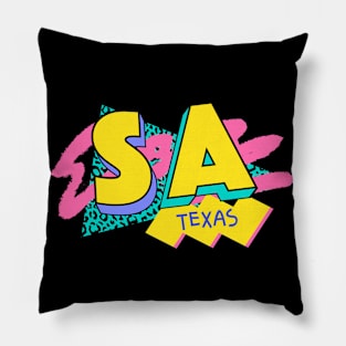 Retro 90s San Antonio Texas / Rad Memphis Style / 90s Vibes Pillow