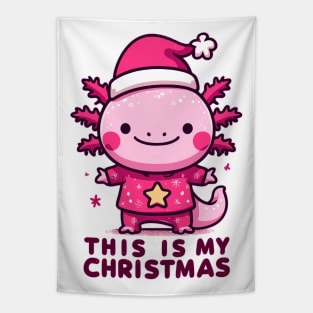 Kawaii axolotl this is my christmas Tapestry