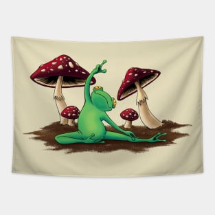 Yoga frog Tapestry