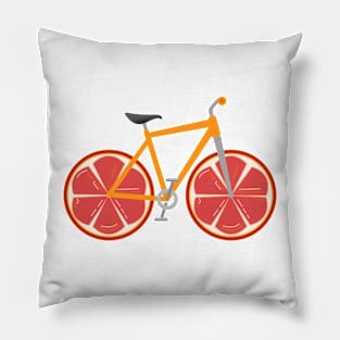 Juicy Citrus Grapefruit Wheels Bicycle Pillow