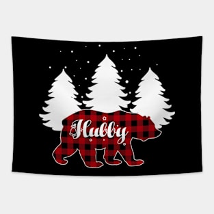 Buffalo Red Plaid Hubby Bear Matching Family Christmas Tapestry