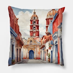 Chignahuapan Puebla Mexico Vintage Tourism Travel Pillow