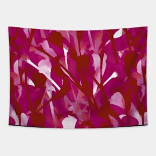 Lesbian Pride Overlapping Thin Painted Flowers Tapestry