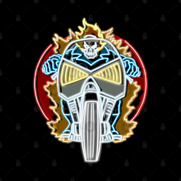 Ghost biker neon bg by AlanSchell76