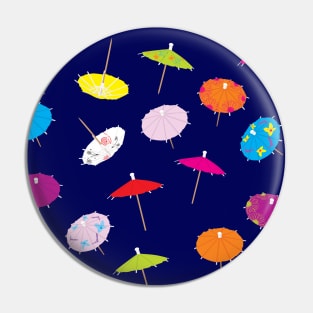 Colorful paper drink umbrellas Pin