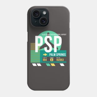 Palm Springs (PSP) Airport // Retro Sunset Baggage Tag Phone Case
