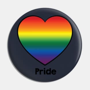 Pride. Rainbow heart design to support love and inclusion. Pin