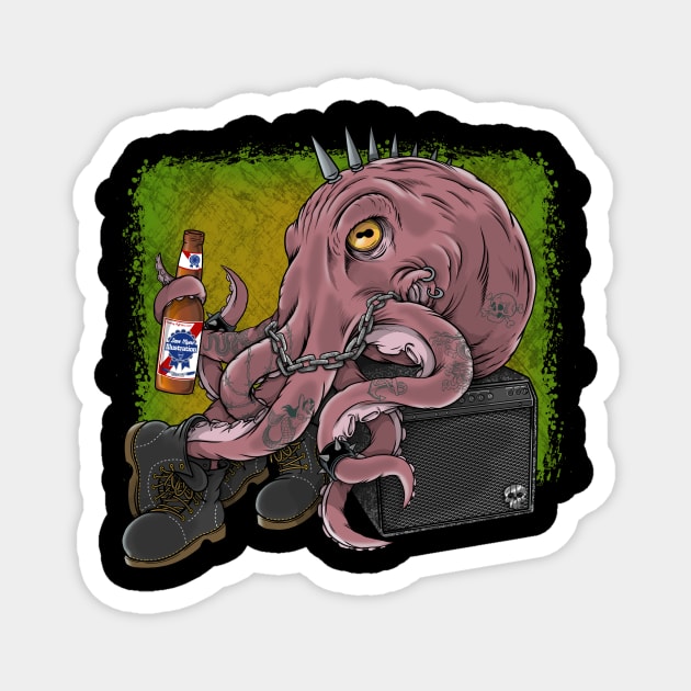 Punk Rocktopus Magnet by davemyersillustration