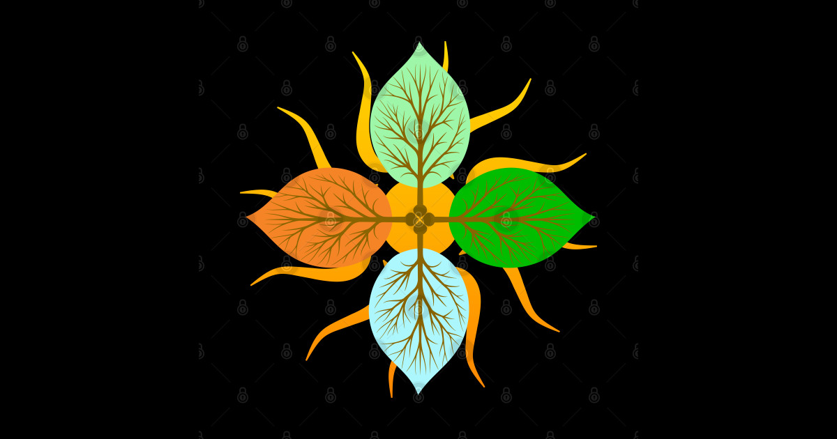 Spring, Summer, Fall, Winter Leaves - Seasons - Sticker | TeePublic
