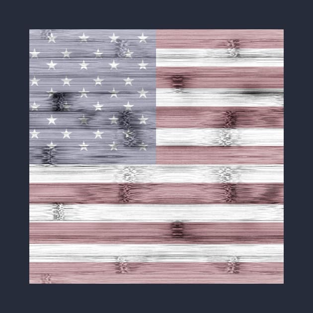 Rustic Red White Blue Wood USA flag by PLdesign