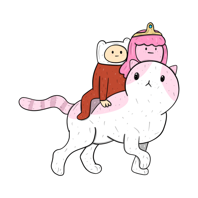 Finn and Princess Bubblegum on Timmy by surfinggiraffecomics