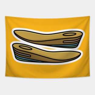 Comfortable shoes arch support insoles Sticker vector illustration. Fashion object icon concept. Two-layered shoe arch support insole sticker design icon with shadow. Tapestry