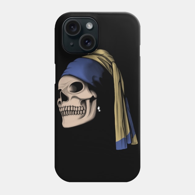 The Skull with a Pearl Earring Phone Case by perdita00