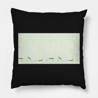 Downward Dog stick figure, green Pillow