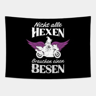 Motorrad Hexen Besen Bikerin Motorradfahrerin Tapestry