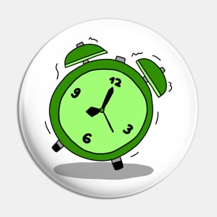 Cute green Alarm clock Pin