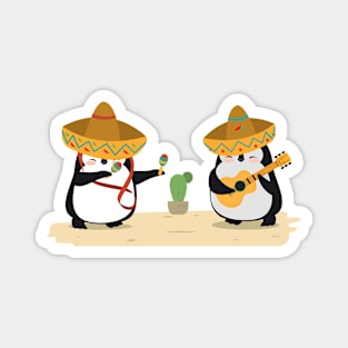 Penguins in sombrero Magnet