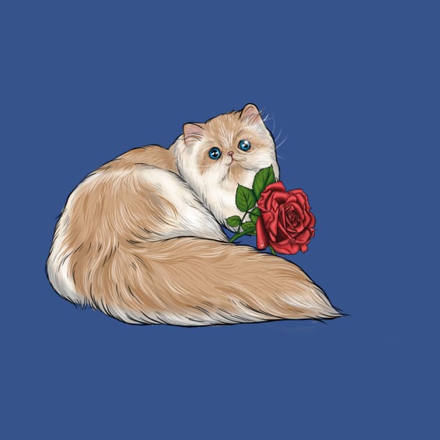 Cat and Rose by jennyalamode