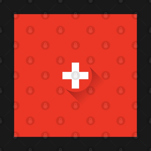 Minimal Swiss Flag by TheVintageChaosCo.