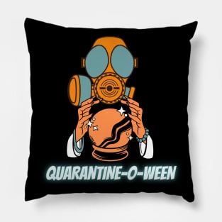 Quarantine-O-Ween Witch Funny Halloween Costume Funny Halloween Gift Magical Witchcraft Supernatural Crystal Ball Magic Divination Quarantine Mask Witch Spell Casting Radioactive Mask Quarantine Attire Pillow
