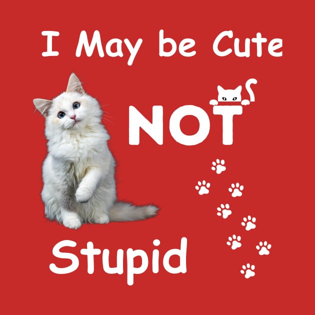 I am cute but not stupid cat swag love by Savi L'amour