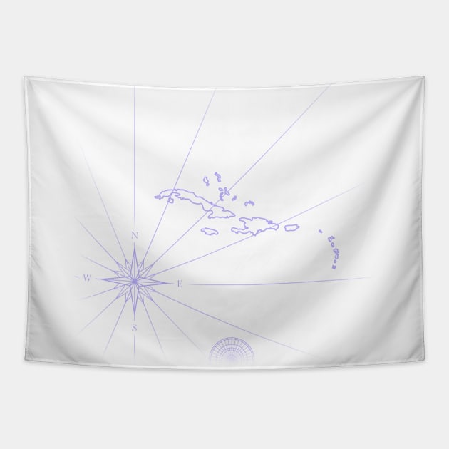 Compass rose purple Tapestry by leewarddesign