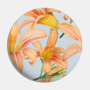 Tiger Lilies on Pale Blue Pin