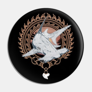 Hammerhead Shark Polynesian Design Pin