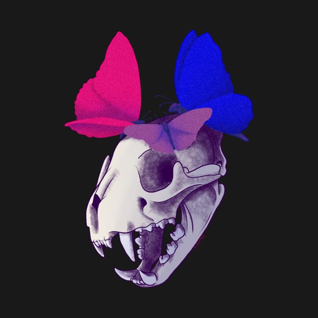 Bi Pride Skull by DustbunnyStudios