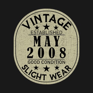 Vintage Established May 2008 - Good Condition Slight Wear T-Shirt