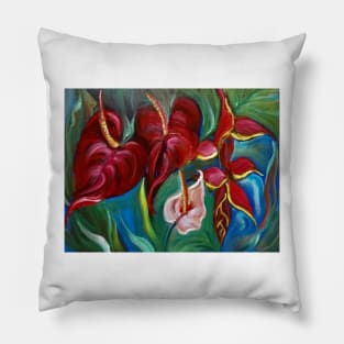 Anthurium and Heliconia Pillow