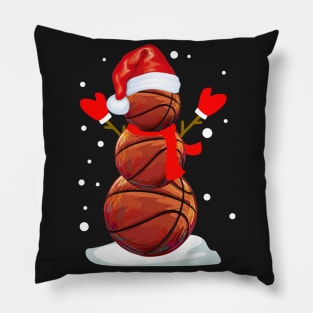 Basketball Snow Man Christmas Pillow