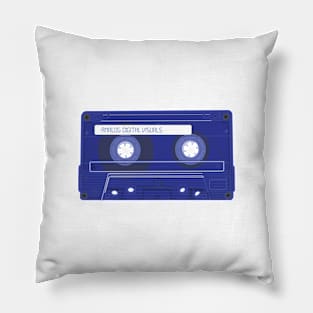 Cassette Tape (Cosmic Cobalt Colorway) Analog / Music T-Shirt Pillow