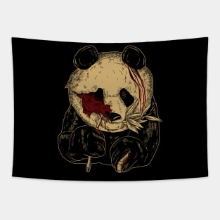 Panda Zombie Halloween Bamboo Funny Art Tapestry